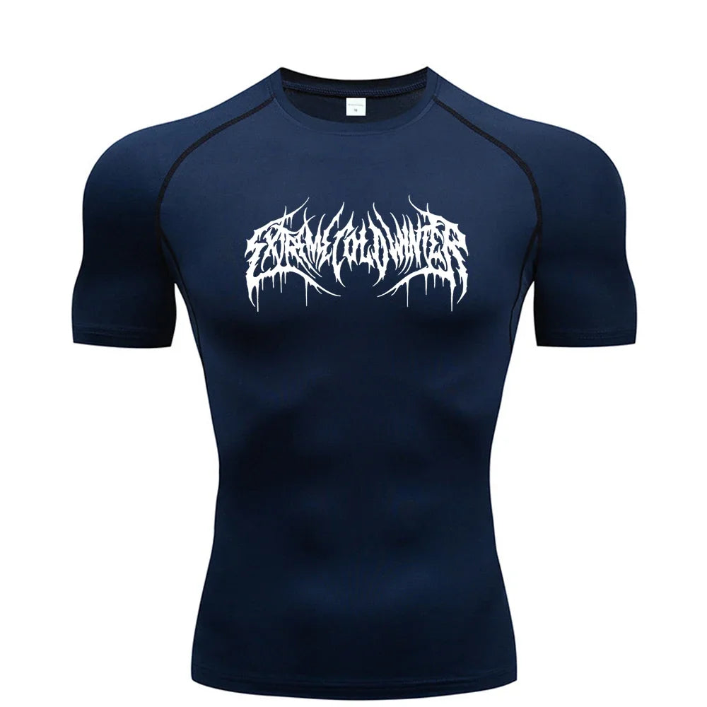 Clothing Fitness Summer Compression Sweatshirt Short Sleeve Men's Running Quick-Dry Top Gym Workout Bodybuilding T-Shirt S-3XL