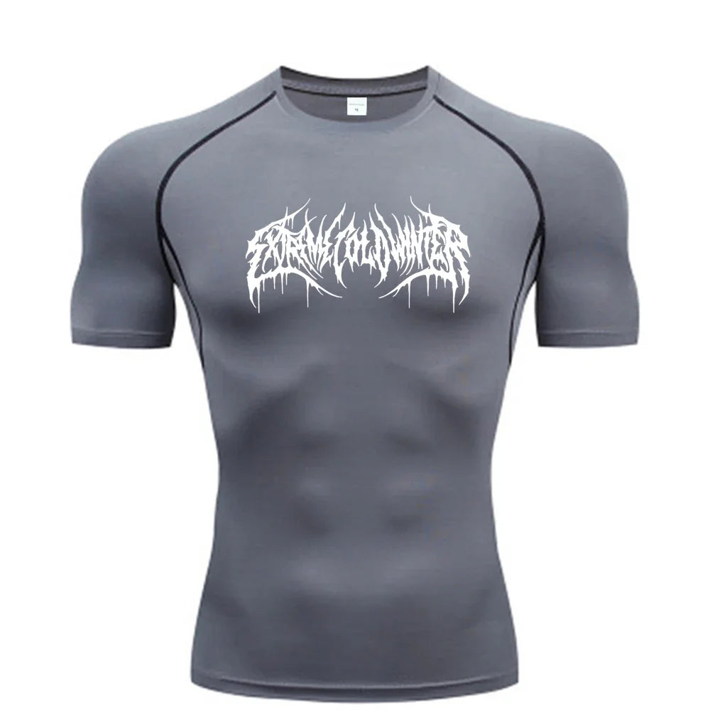 Clothing Fitness Summer Compression Sweatshirt Short Sleeve Men's Running Quick-Dry Top Gym Workout Bodybuilding T-Shirt S-3XL
