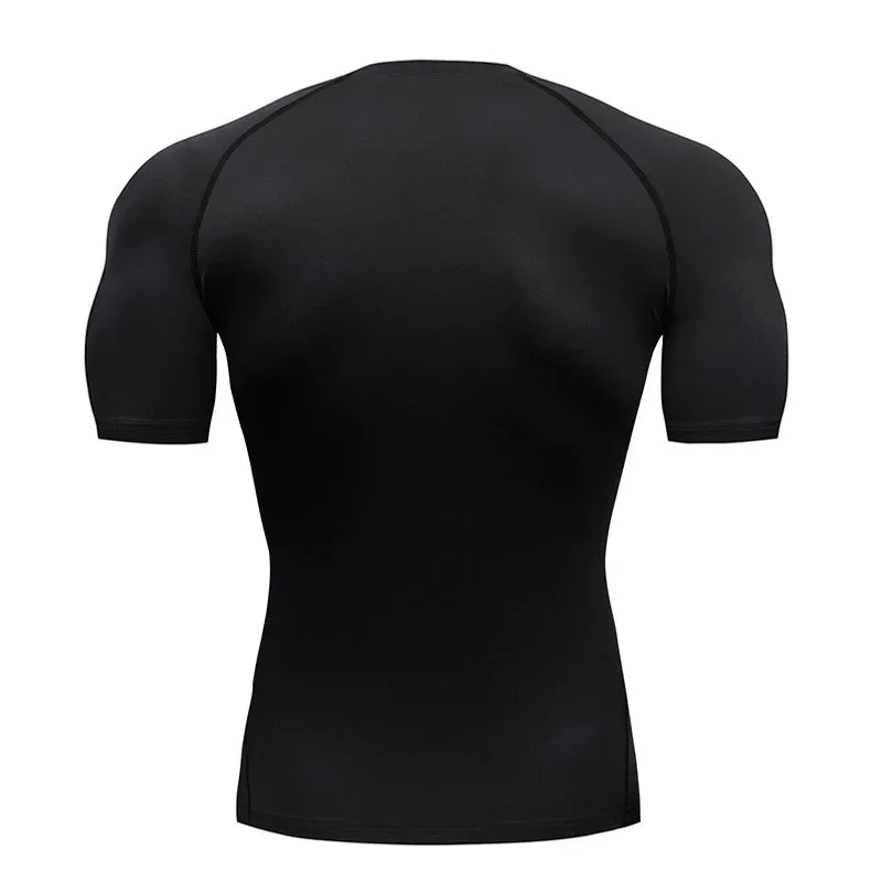 Clothing Fitness Summer Compression Sweatshirt Short Sleeve Men's Running Quick-Dry Top Gym Workout Bodybuilding T-Shirt S-3XL