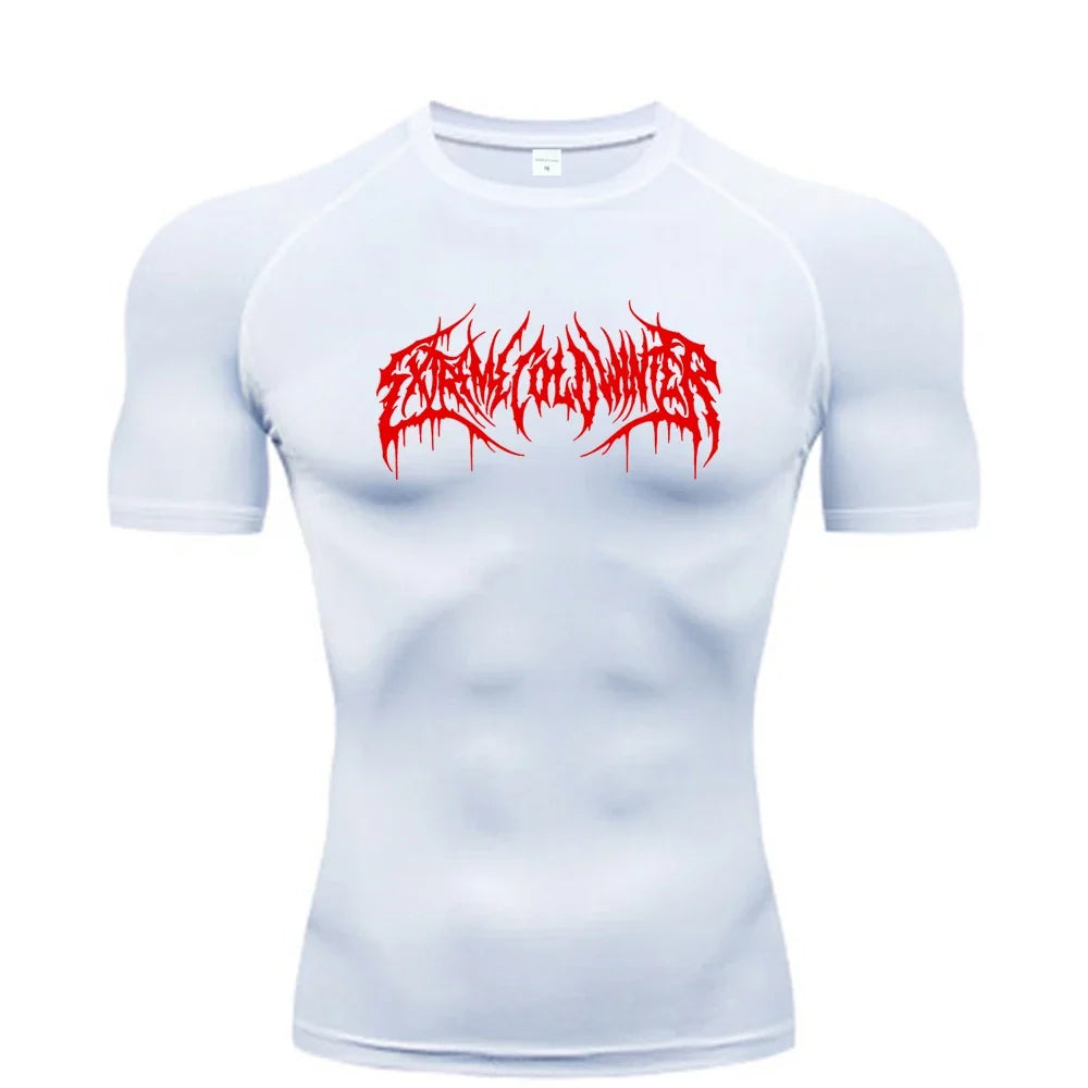 Clothing Fitness Summer Compression Sweatshirt Short Sleeve Men's Running Quick-Dry Top Gym Workout Bodybuilding T-Shirt S-3XL