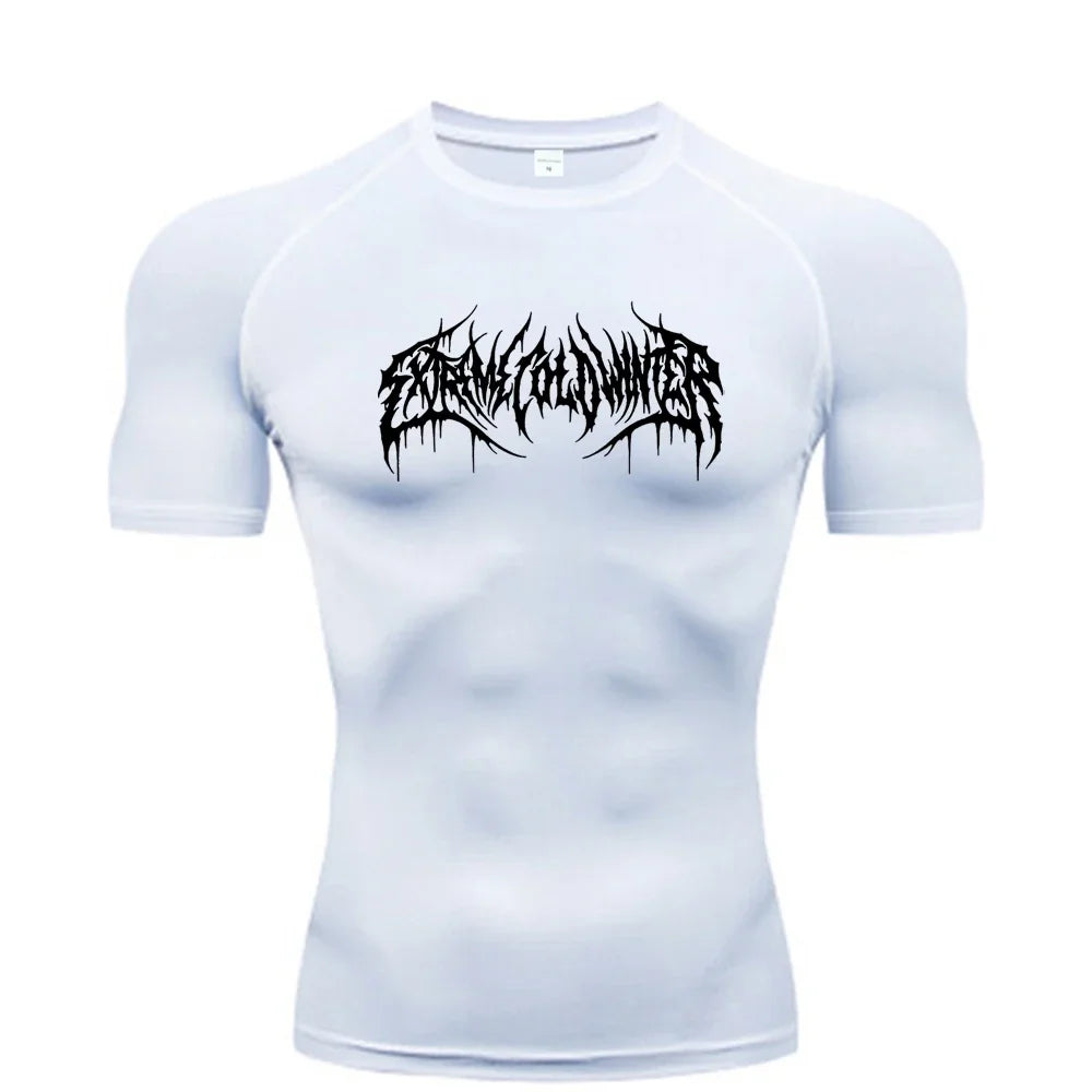 Clothing Fitness Summer Compression Sweatshirt Short Sleeve Men's Running Quick-Dry Top Gym Workout Bodybuilding T-Shirt S-3XL