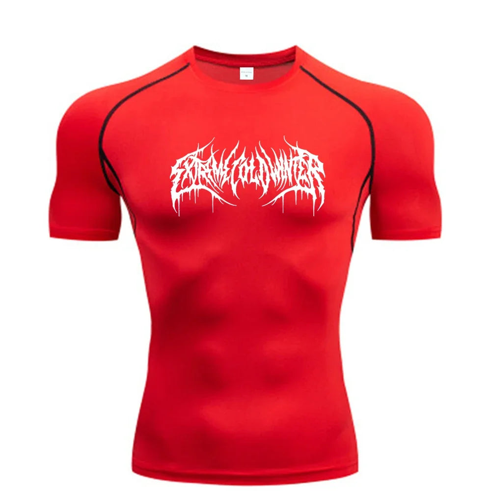 Clothing Fitness Summer Compression Sweatshirt Short Sleeve Men's Running Quick-Dry Top Gym Workout Bodybuilding T-Shirt S-3XL