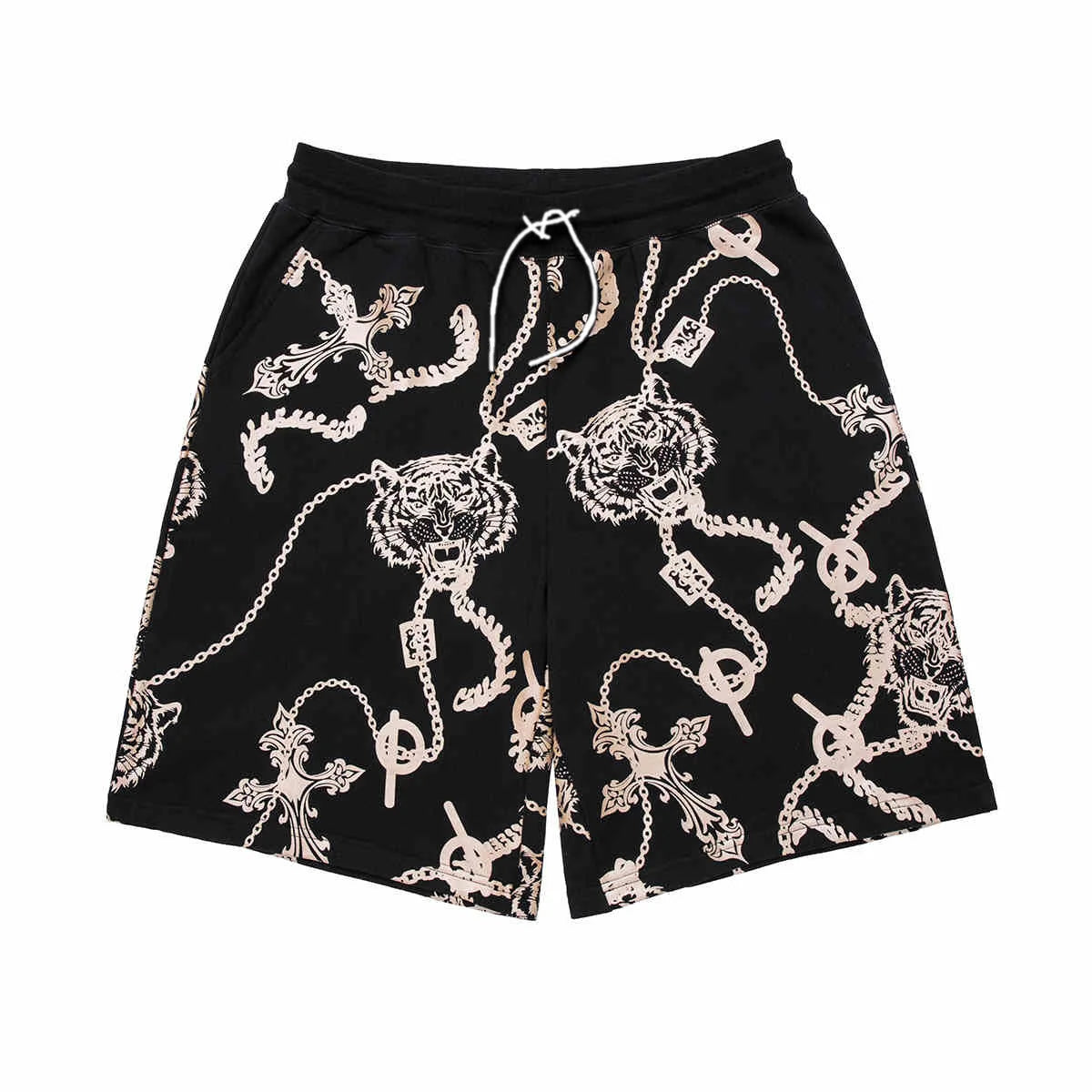 Summer Men Sports Fitness Shorts Fashion Full Print Tiger Head Chain Shorts Casual Quick Drying breathable Sports Shorts Pants