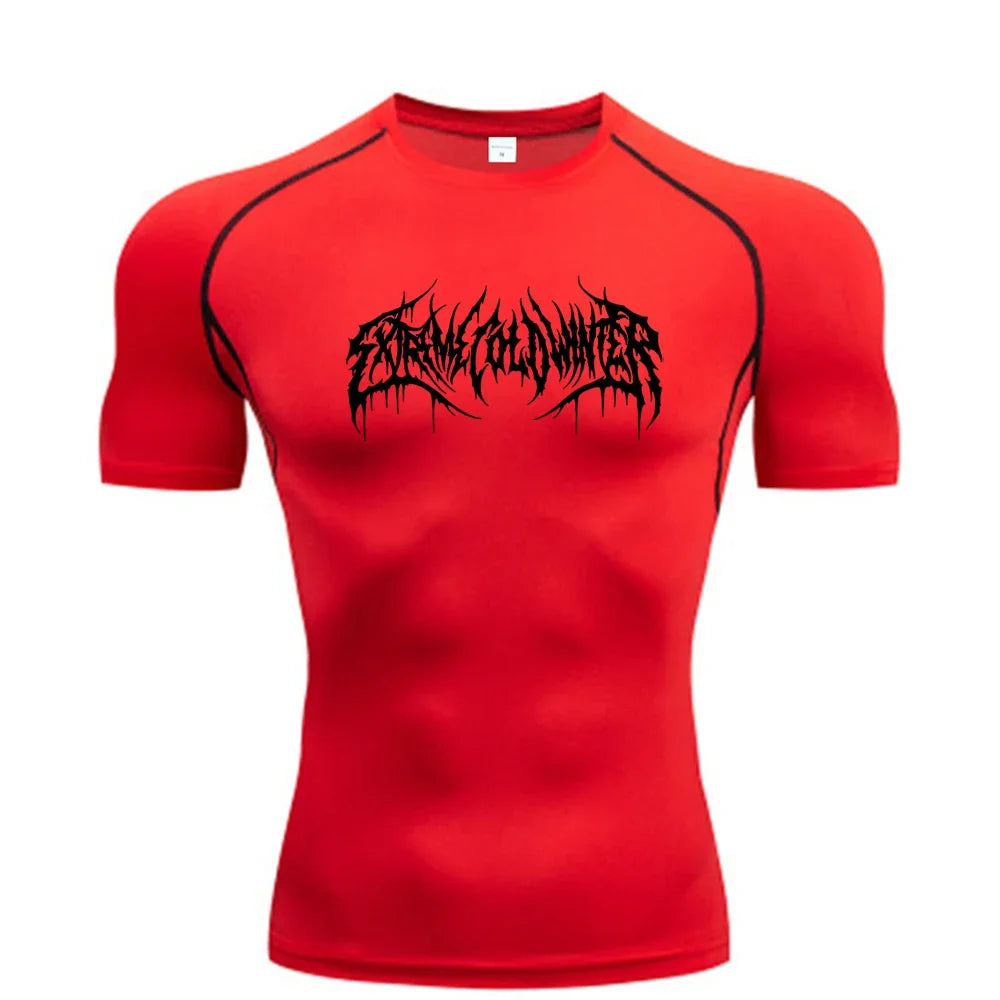 Clothing Fitness Summer Compression Sweatshirt Short Sleeve Men's Running Quick-Dry Top Gym Workout Bodybuilding T-Shirt S-3XL