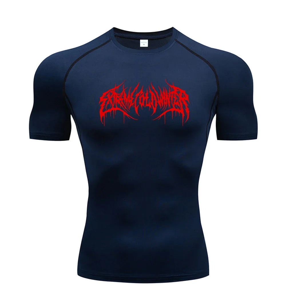 Clothing Fitness Summer Compression Sweatshirt Short Sleeve Men's Running Quick-Dry Top Gym Workout Bodybuilding T-Shirt S-3XL