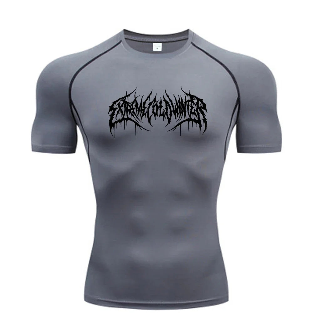 Clothing Fitness Summer Compression Sweatshirt Short Sleeve Men's Running Quick-Dry Top Gym Workout Bodybuilding T-Shirt S-3XL