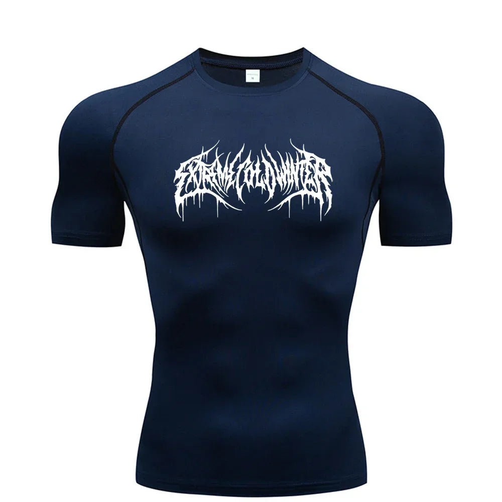 Clothing Fitness Summer Compression Sweatshirt Short Sleeve Men's Running Quick-Dry Top Gym Workout Bodybuilding T-Shirt S-3XL