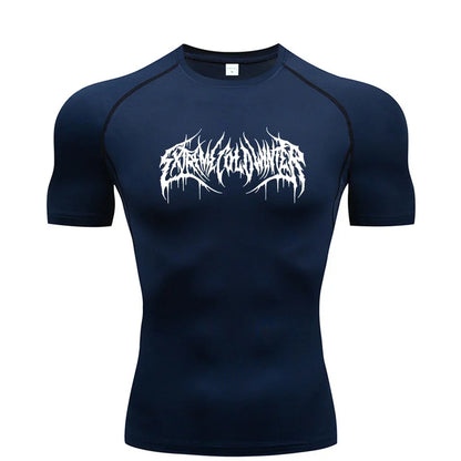 Clothing Fitness Summer Compression Sweatshirt Short Sleeve Men's Running Quick-Dry Top Gym Workout Bodybuilding T-Shirt S-3XL