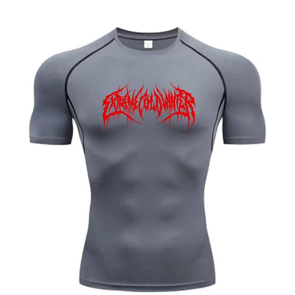 Clothing Fitness Summer Compression Sweatshirt Short Sleeve Men's Running Quick-Dry Top Gym Workout Bodybuilding T-Shirt S-3XL