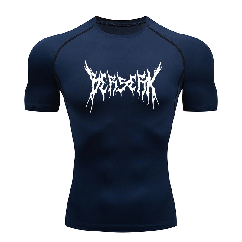 Gym Workout Rash Guard for Men Athletic Quick Dry Compression Shirts Berserk Print Tshirts Tees Tops Undershirts Baselayers